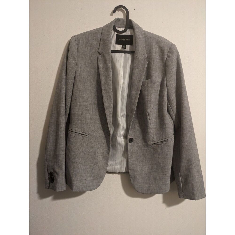 banana republic gray suit jacket 8p